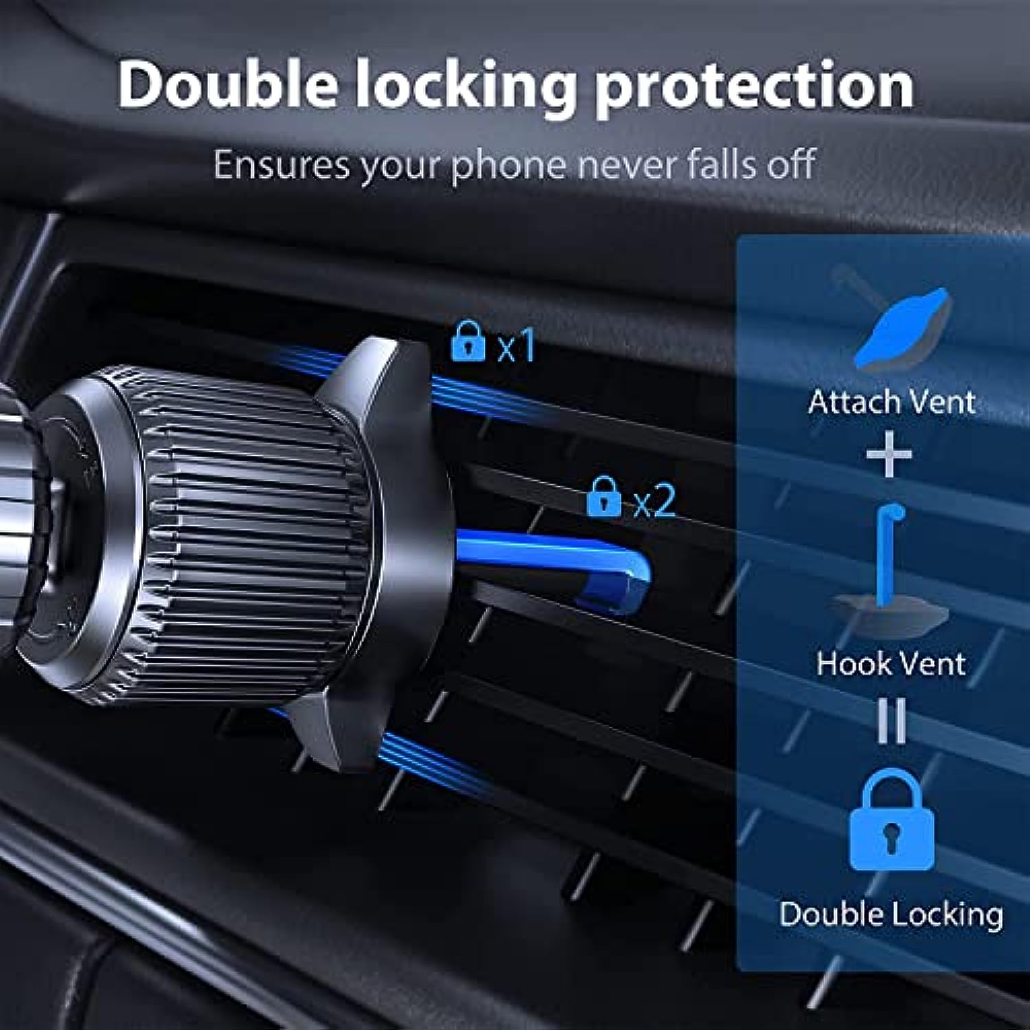 Air Vent Clip Auto Lock Car Cell Phone Holder Mount Cradle in Vehicle Fit for Smartphone