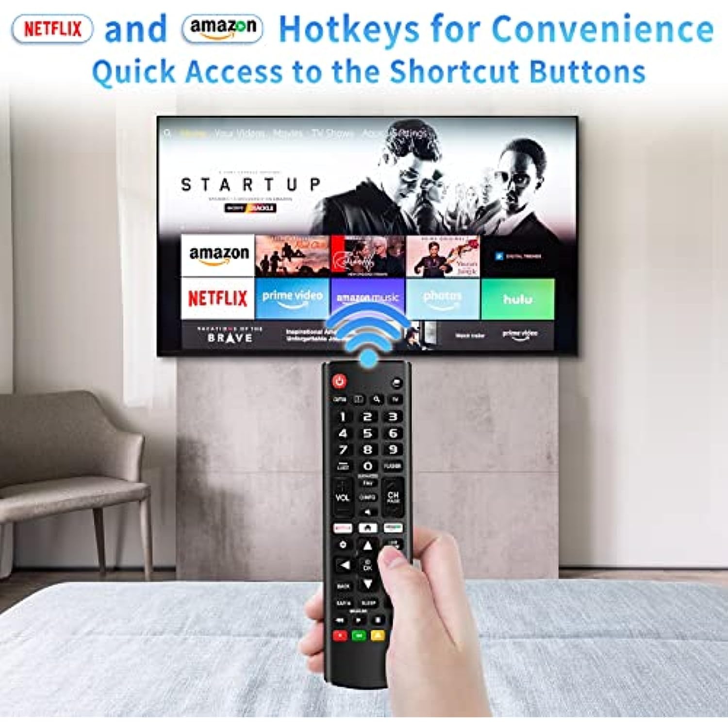 Pack of 2 Universal Remote for LG Remote Control Smart TV with Netflix, Prime Video Shortcut Keys Compatible with All Models LG TV