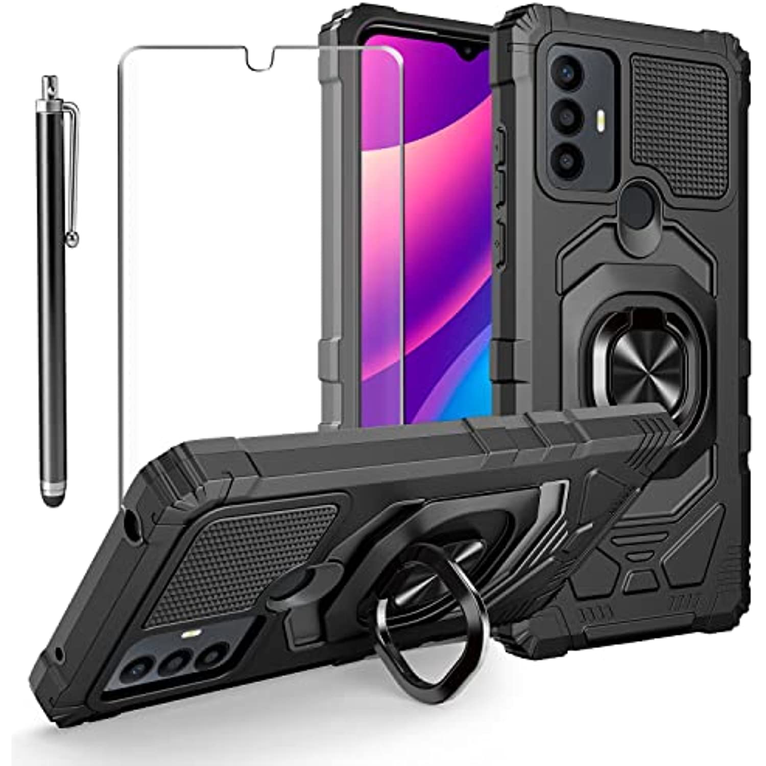 Kickstand Rugged Shockproof Protective Phone Case for TCL 30 SE 5G