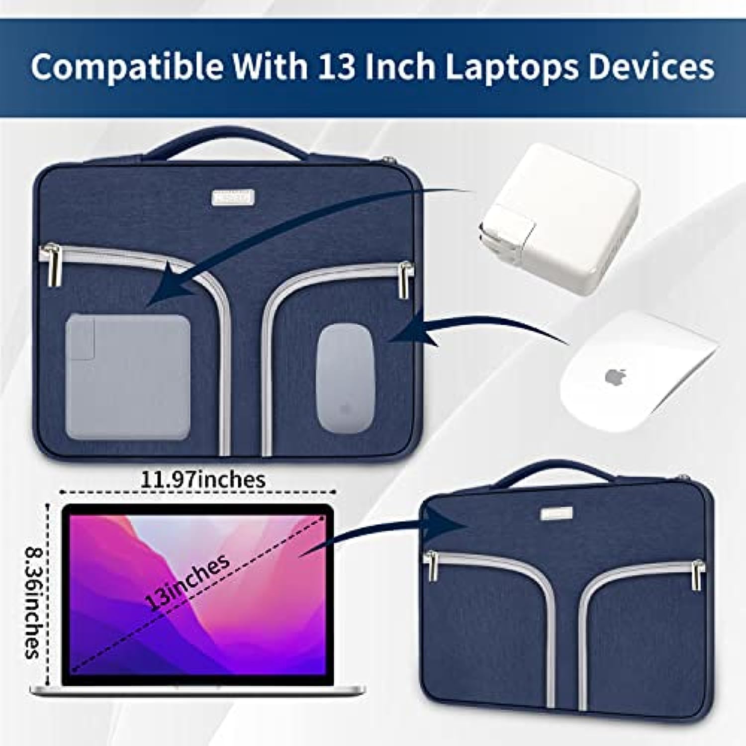 11.6-12.3 inch Neoprene Laptop Case Bag Handle Compatible with Acer Chromebook r11/HP Stream/Samsung/ASUS C202 L210 / Microsoft Surface Pro 7/3/4/5/6/Dell