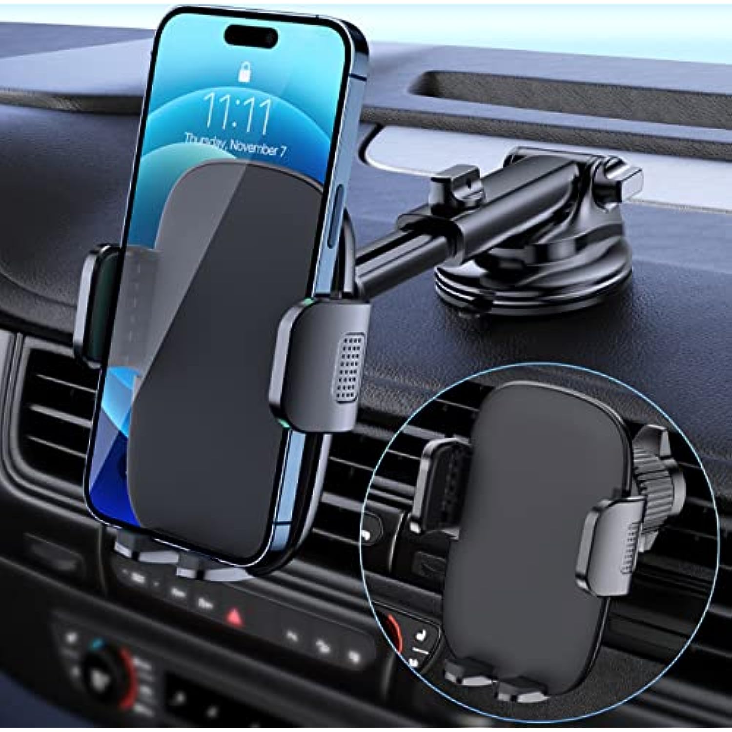 Military-Grade Suction & Stable Hook Phone Mount Fit for iPhone & Android Phone