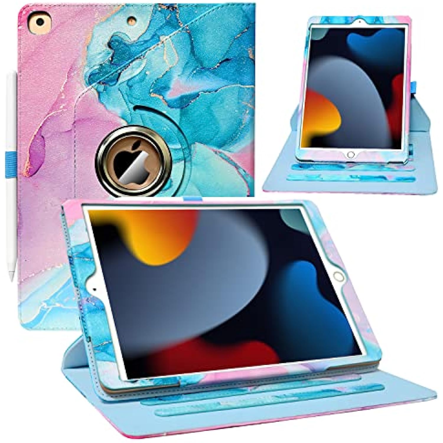 360 Degree Rotating Multi-Angle Viewing Stand for iPad 9th/ 8th/ 7th Generation