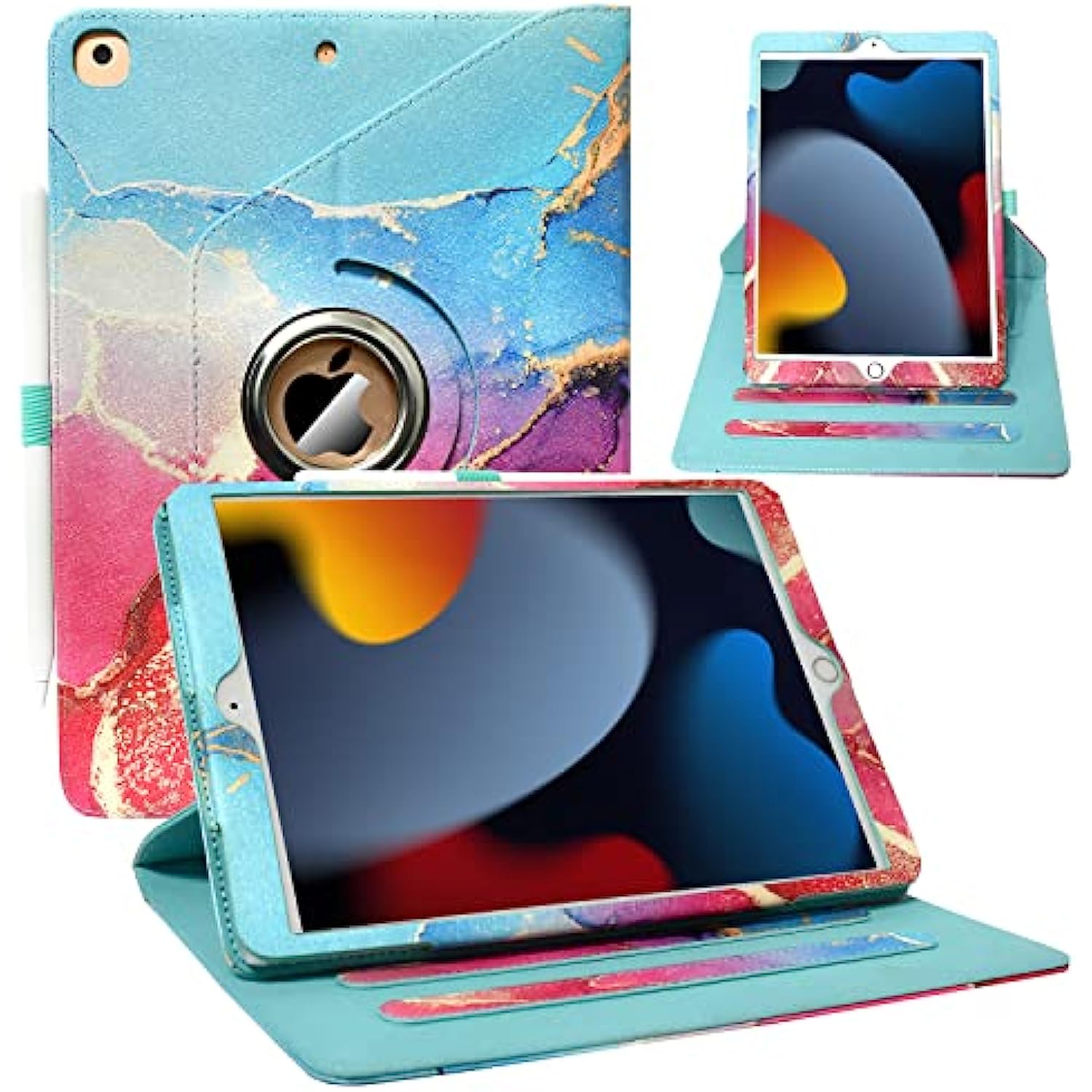 360 Degree Rotating Multi-Angle Viewing Stand for iPad 9th/ 8th/ 7th Generation