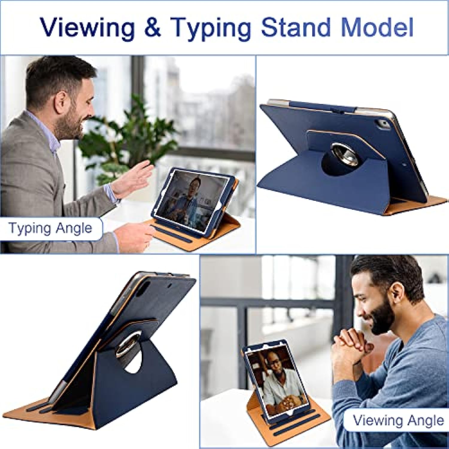 360 Degree Rotating Multi-Angle Viewing Stand for iPad 9th/ 8th/ 7th Generation