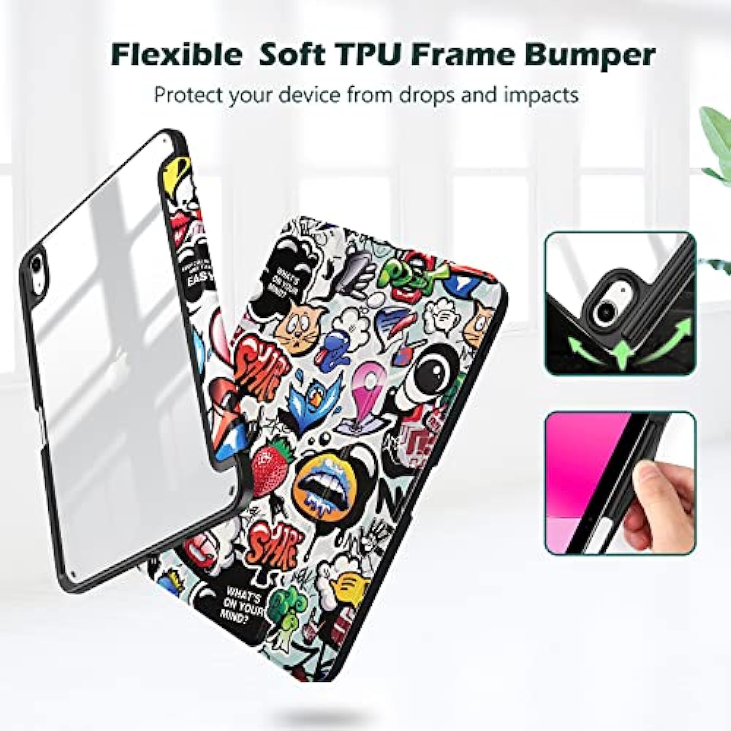 Clear Transparent Back Shell Trifold Protective Case Smart Cover for 2022 iPad 10th Gen A2696 A2757 A2777