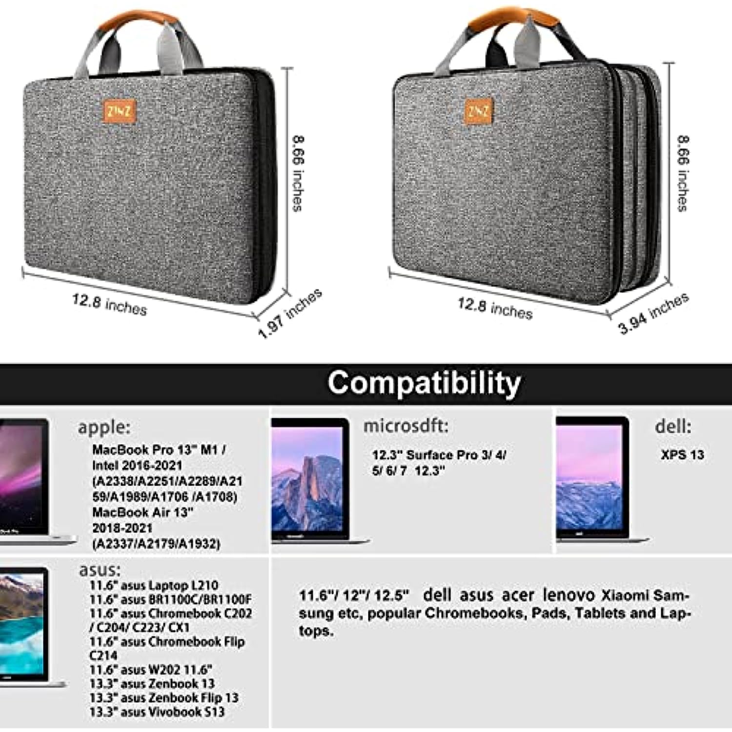 Expandable Laptop Case for 13-15.6 Laptops