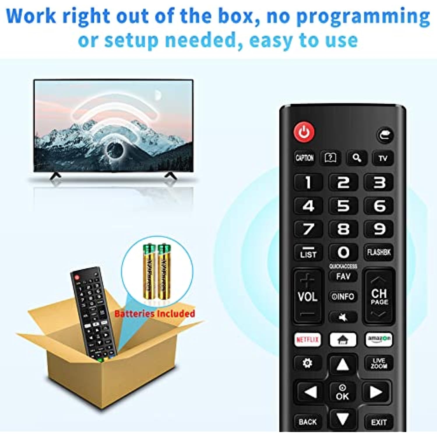 Pack of 2 Universal Remote for LG Remote Control Smart TV with Netflix, Prime Video Shortcut Keys Compatible with All Models LG TV