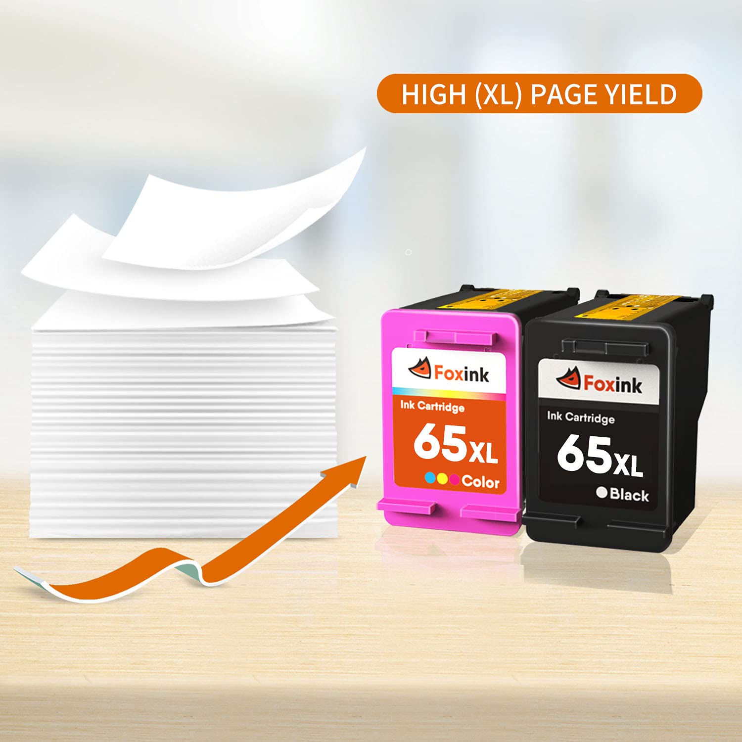 Ink Cartridge Replacement For Hp 65Xl 65 Ink Cartridges Black Color Combo Pack For Envy 5055 5052 5058 Deskjet 3755 2655 3720 3722 3723 3752 3758 2652 Printer (..