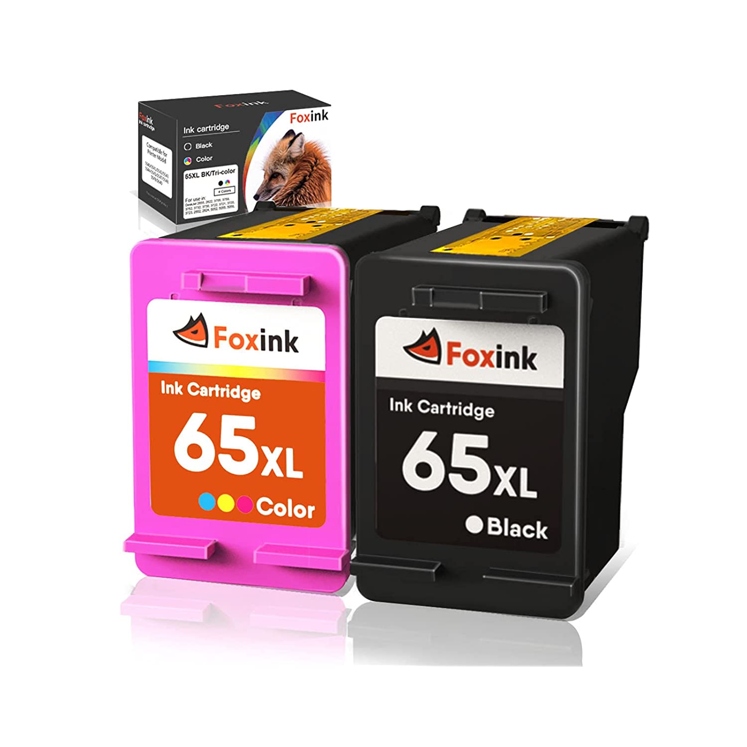 Ink Cartridge Replacement For Hp 65Xl 65 Ink Cartridges Black Color Combo Pack For Envy 5055 5052 5058 Deskjet 3755 2655 3720 3722 3723 3752 3758 2652 Printer (..