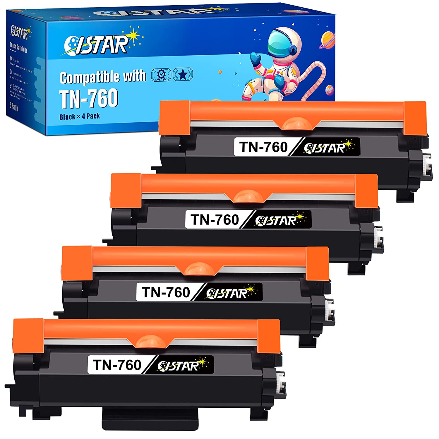 Compatible Toner Cartridge Replacement For Brother Tn760 Tn-760 Tn730 Tn-730 To Use With Hl-L2350Dw Hl-L2395Dw Hl-L2390Dw Hl-L2370Dw Mfc-L2750Dw Mfc-L2710Dw (Bl..