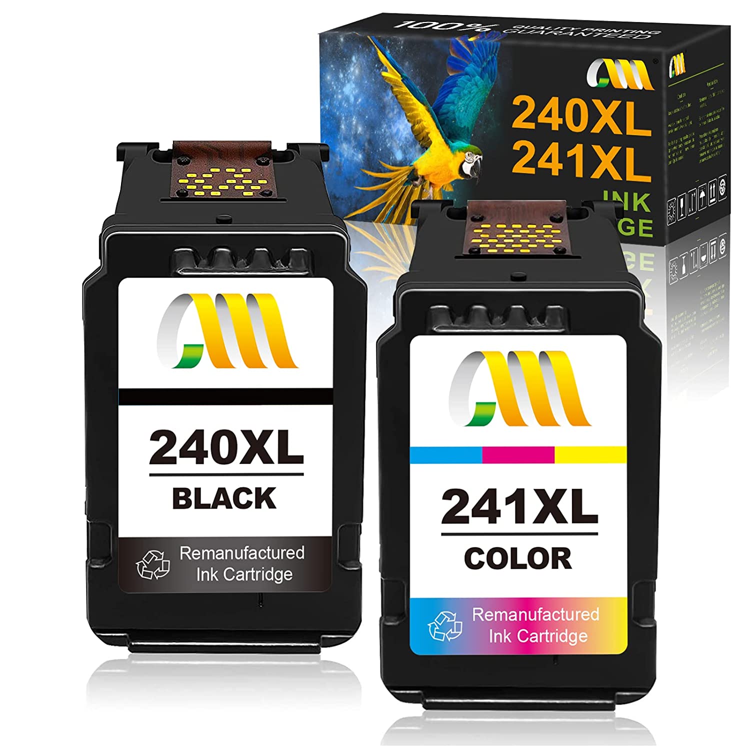 Ink Cartridge Replacement For Canon 240Xl 241Xl Combo Pack Pg-240Xl/Cl-241Xl Ink For Pixma Mg3620 Ts5120 Mg522 Mg3520 Mg2120 Mx532 Mx472 Mx452 Printer (1 Black ..