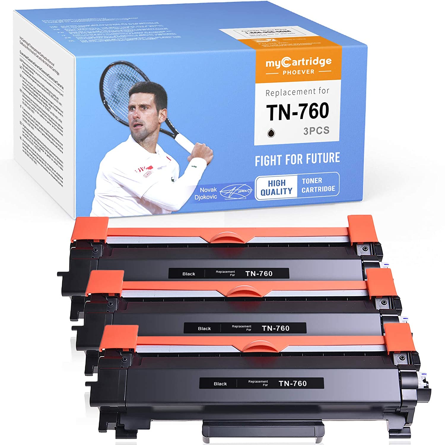 Compatible Toner Cartridge Replacement For Brother Tn760 Tn-760 Tn730 For Hl-2350Dw Mfc-L2710Dw Dcp-L2550Dw Mfc-L2750Dw Hl-L2395Dw Hl-L2370Dw Hl-L2390Dw Printer..