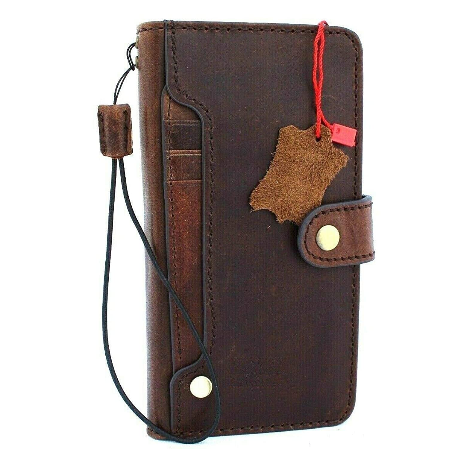 JAFO Genuine Real Leather Case for Google Pixel XL 4 Book Wallet Handmade Vintage Cover Luxury Cards Rubber Holder Stand Slim Classic Brown flip Strap Button Closure ID