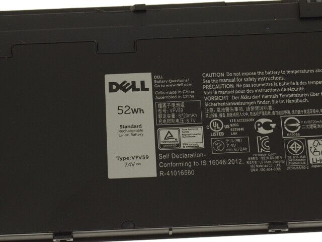 Dell VFV59 0VFV59 4-Cells 52Wh Laptop Battery for Latitude E7250 / E7240