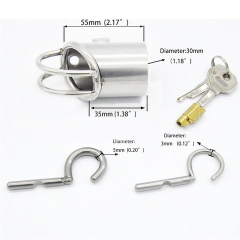 PA Puncture Stainless Steel Male Chastity Device With Stealth Lock Penis Lock