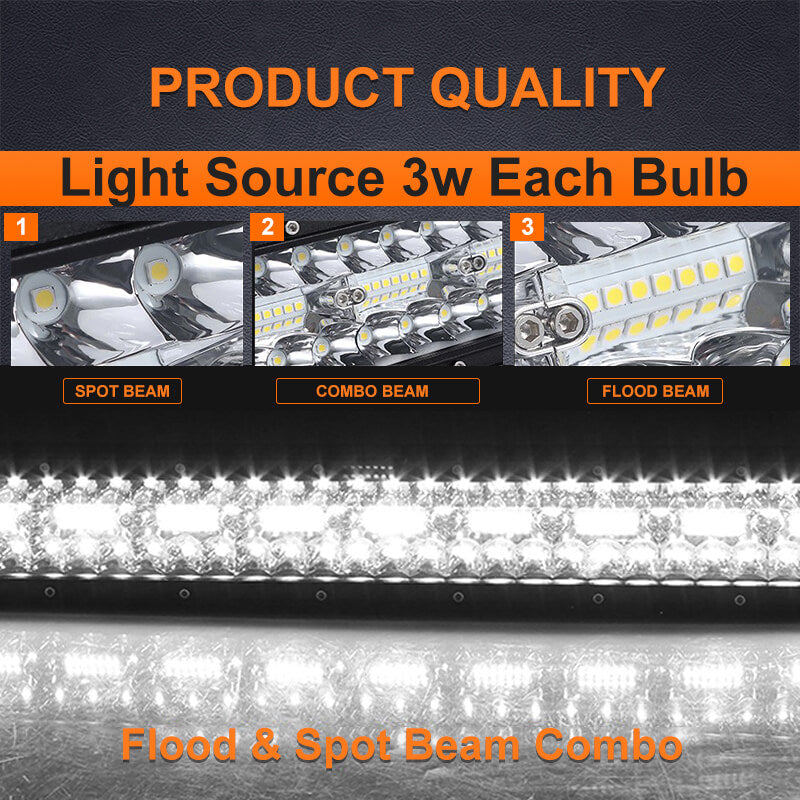 Epiccross 42 inch Combo Beam 3 Rows LED Light Bar Bumper Lights