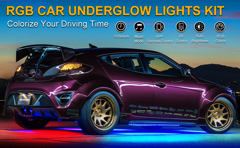 RGB Car Underglow Bluetooth Lights Kit
