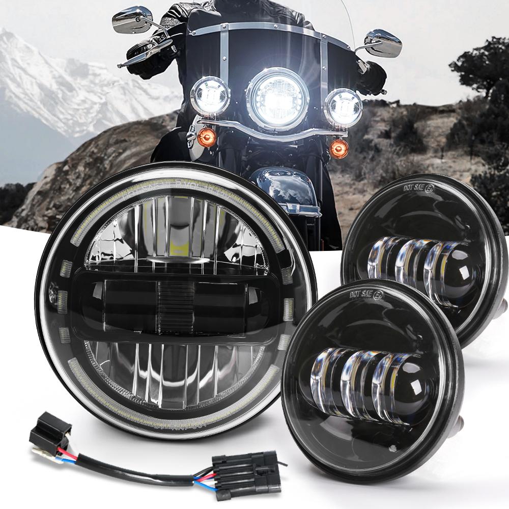 Epiccross 7 inch led motorcycle headlight, cree auxiliary lights for harley Softail