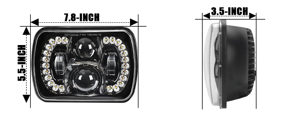 Epiccross 5x7 projector headlights for 1986-1992 JEEP COMANCHE MJ