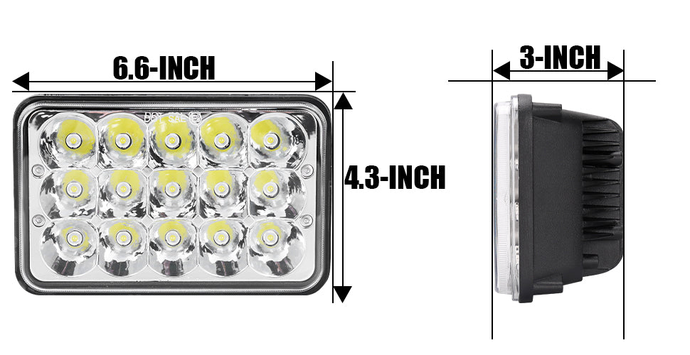 jw speaker 4x6 led headlights for trucks pickup jeep