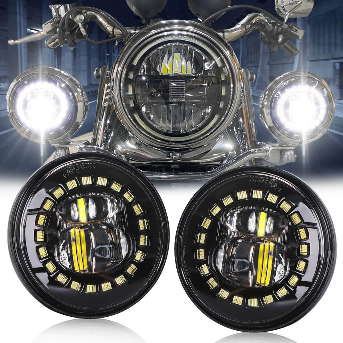Epiccross motorcycle led auxiliary lights for 2007-2008 Road King(EFI) FLHR