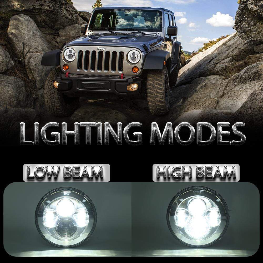 Phare LED à faisceau haut et bas approuvé par le DOT de 7 pouces pour Jeep Hummer H1 H2