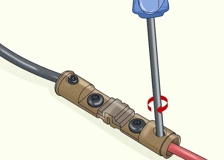 Plug the red power wire into one end of the inline fuse holder.