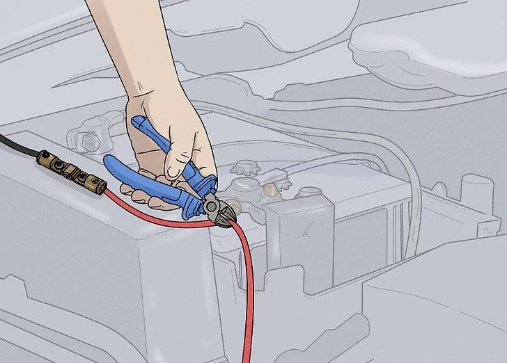 Coupez une longueur de câblage rouge pour s'adapter entre le fusible et la batterie.