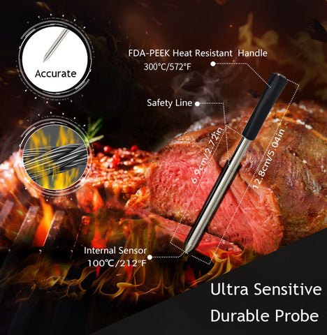 Food Meat Steak thermometer Wireless Dual Sensor Smart Bluetooth