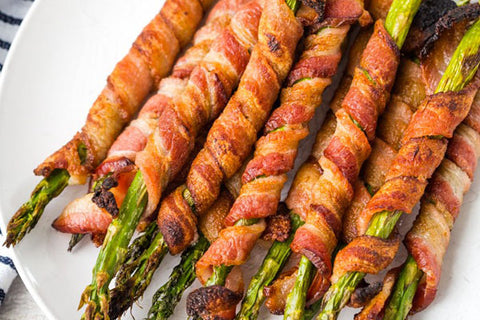 air fryer bacon-wrapped asparagus