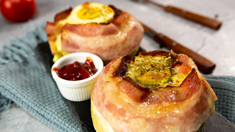 Bacon Wrapped Eggs Cheese
