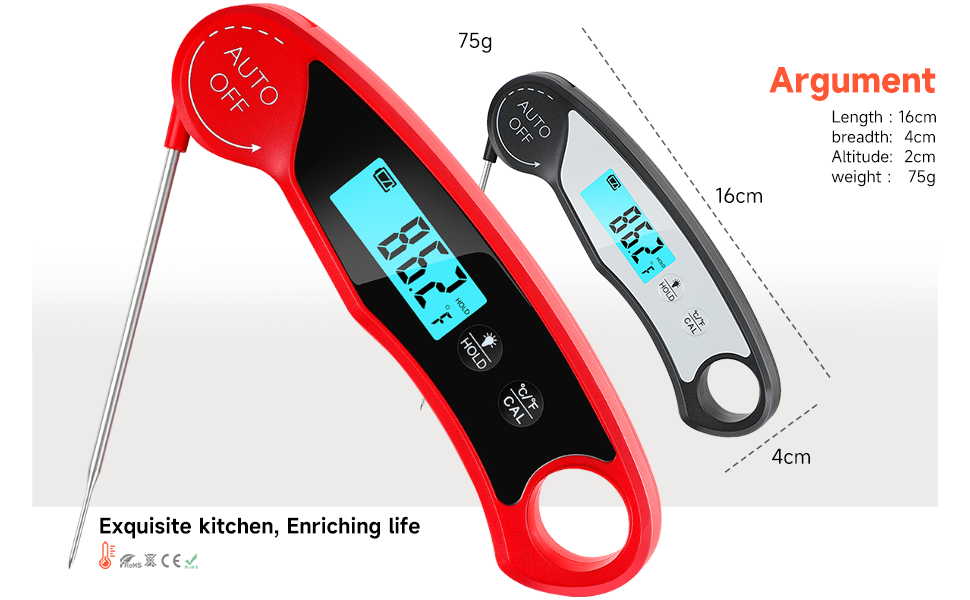 Listime® Meat Thermometer with Bluetooth,100ft Wireless