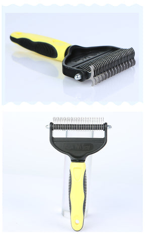 Two yellow pet brush