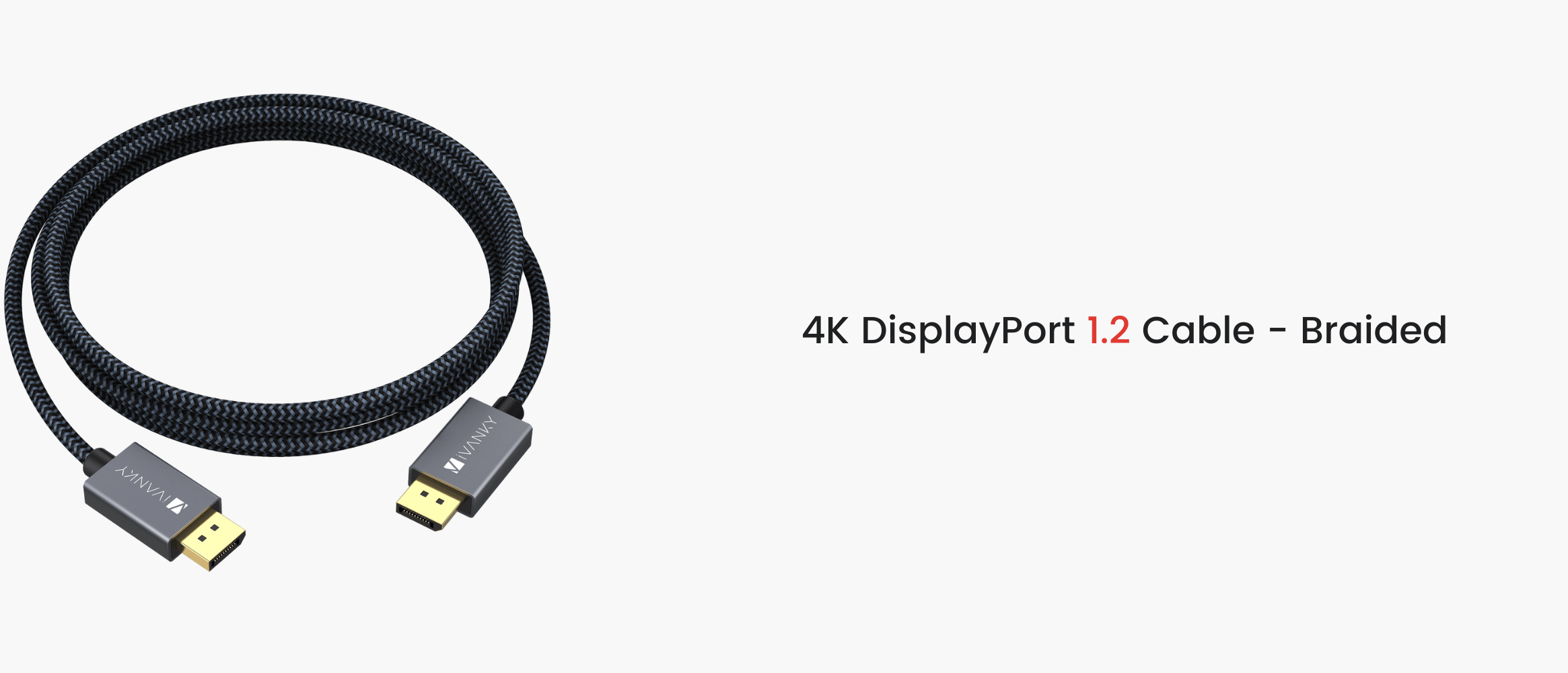 4K DisplayPort 1.2 Cable - Braided