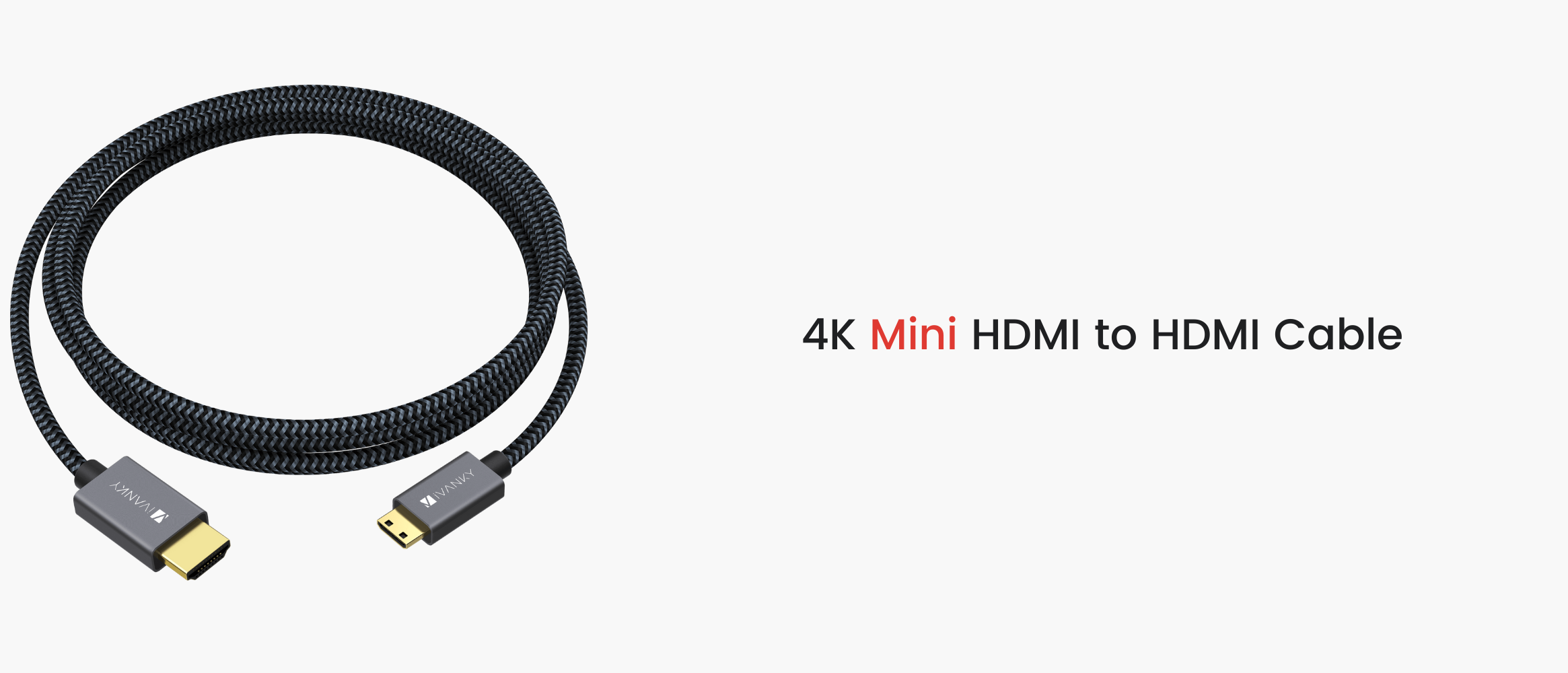 4K Mini HDMI to HDMI Cable - Braided