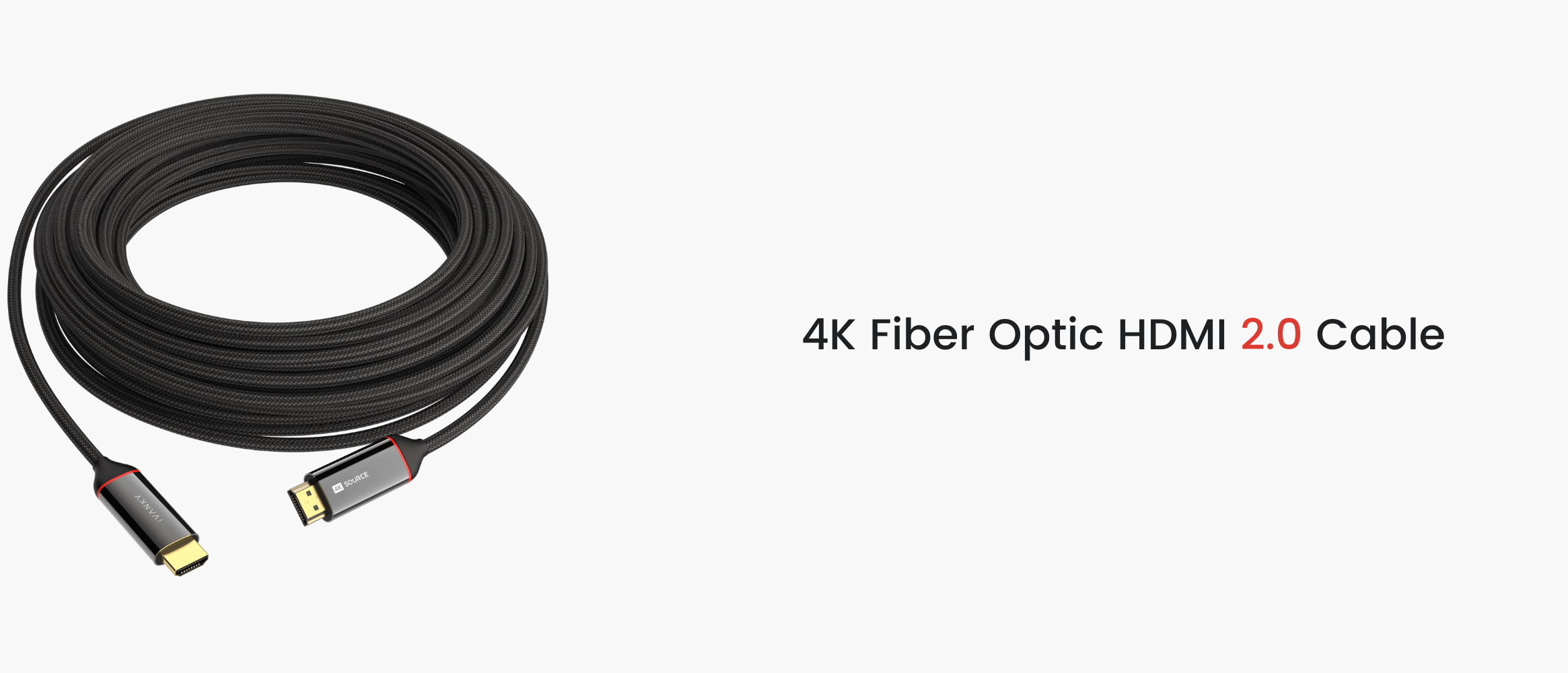 4K Fiber Optic HDMI 2.0 Cable - Braided