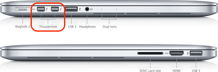 MacBook Pro, 2013, two Thunderbolt ports