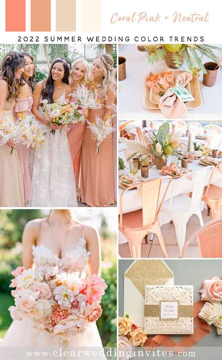 coral and pink spring wedding colors