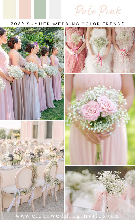 blush pink and green spring wedding colors