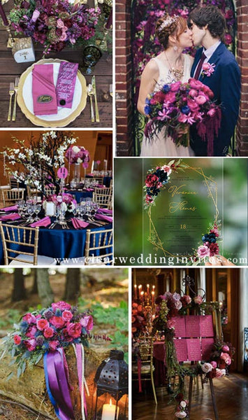 purple and blue wedding color ideas