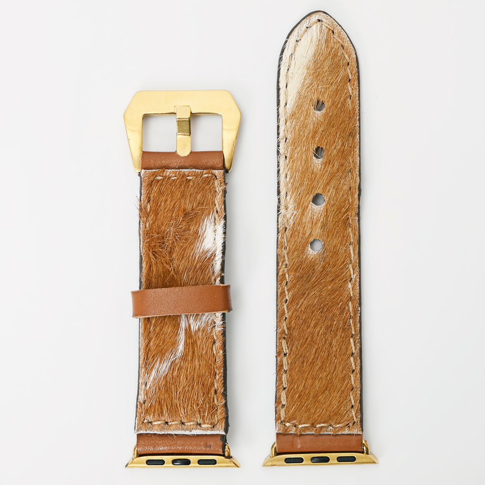 American Darling ADWAM108 Beautifully Hair-On Genuine American Leather I watch Strap Men and Women Unisex