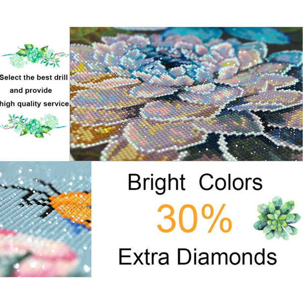 FBGood Diamond Painting By Number Kits DIY 5D Full Drill Crystal Rhinestone Pasted Embroidery Cross Stitch Pictures Home Wall Decor Arts Craft 