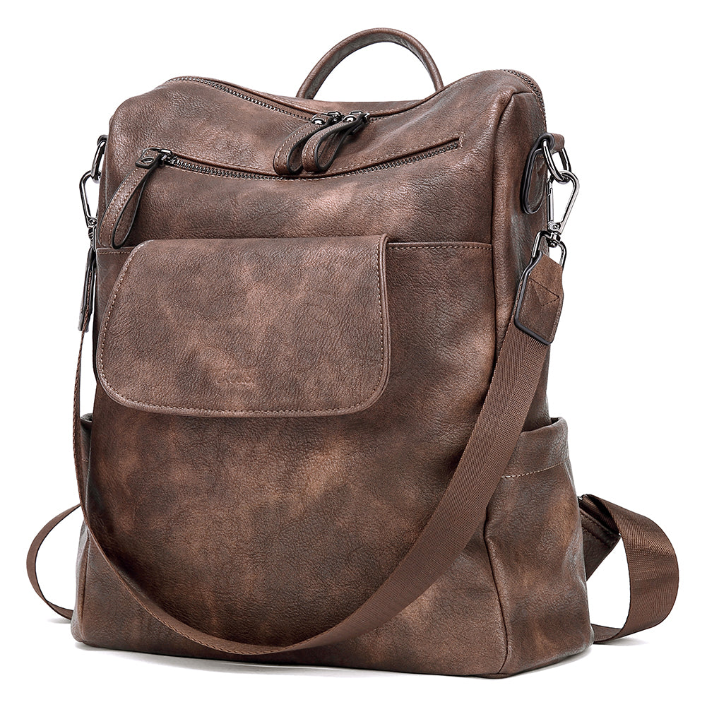 Greene Vegan Leather Travel Backpack Switchable Shoulder Bag