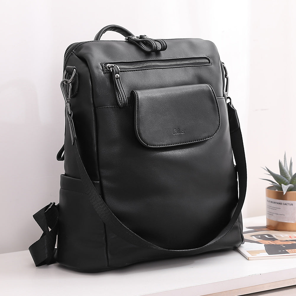 Greene Vegan Leather Travel Backpack Switchable Shoulder Bag