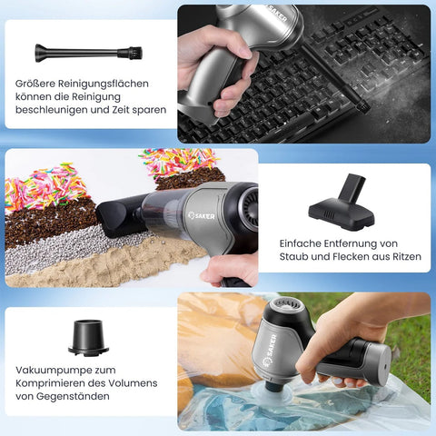 Saker 3-In-1 Verbesserter Kabelloser Mini-Handstaubsauger