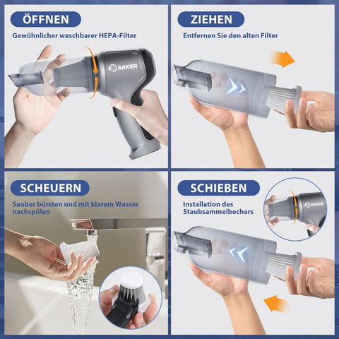 Akku Handstaubsauger 12 Volt ist leicht zu reinigen