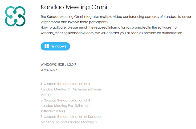 download/ install  KanDao Meeting Omni Tutorial-Deployment