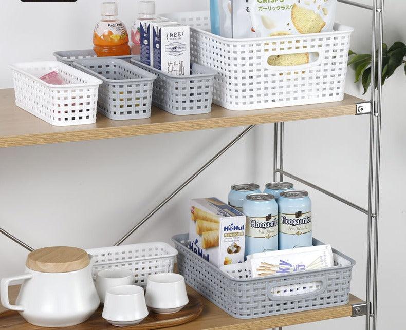 3 Pack Organizer Storage Wicker Plastic Woven Baskets (Multiple Sizes)