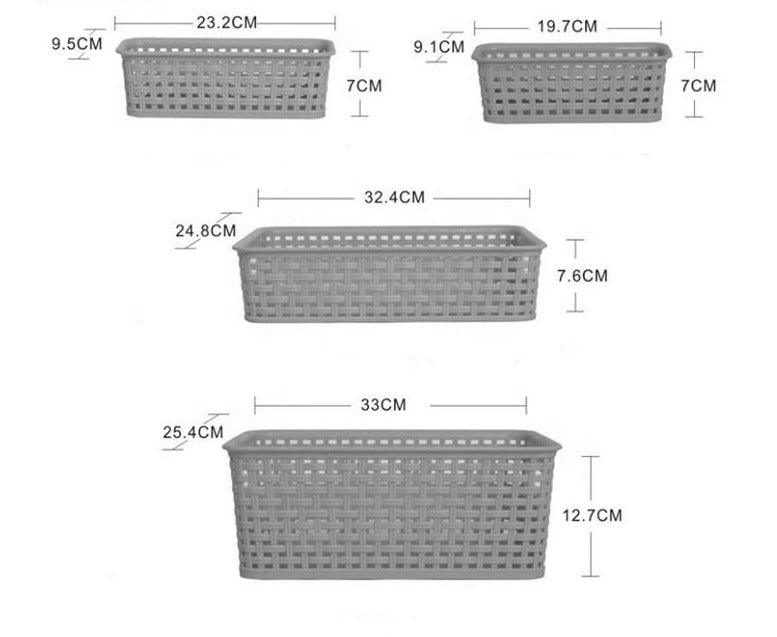 3 Pack Organizer Storage Wicker Plastic Woven Baskets (Multiple Sizes)