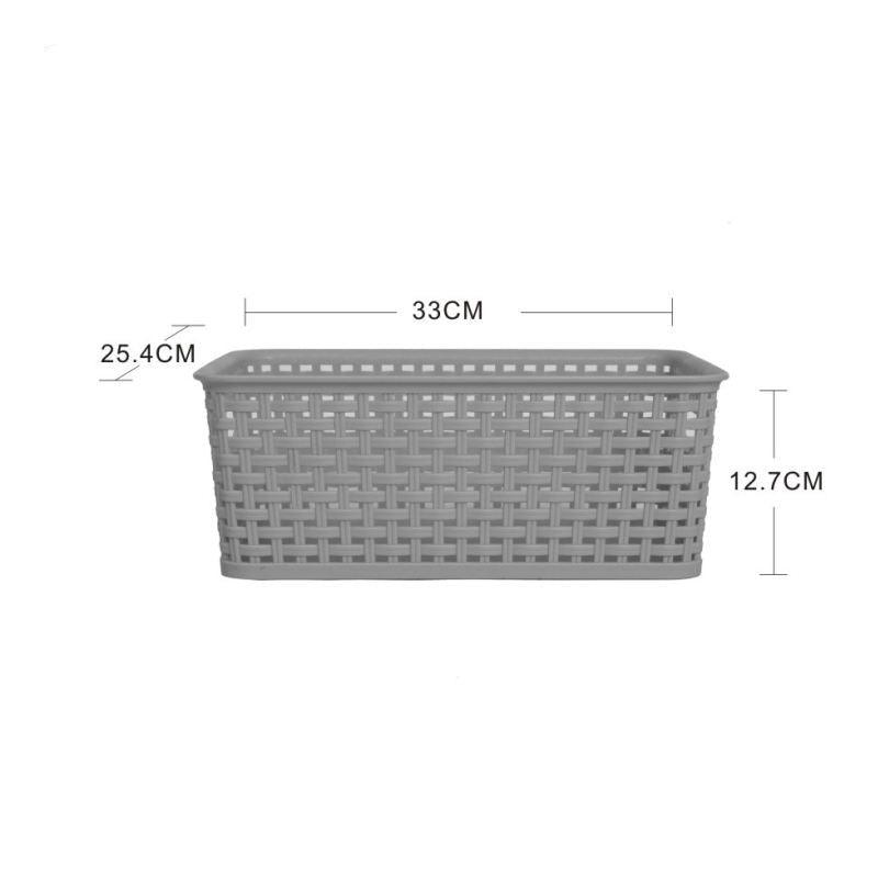 3 Pack Organizer Storage Wicker Plastic Woven Baskets (Multiple Sizes)